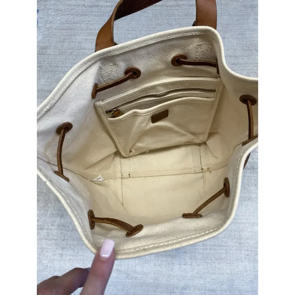 Madewell Somerset Canvas & Leather Backpack Y2K Style Bag Casual Coastal Travel
